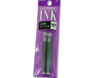 2 Violet Ink Refills for Platinum Preppy Fountain Pens, Fountain Pen Ink Refill Cartridges