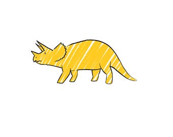 Niallycat Triceretops Dinosaur A3 Print