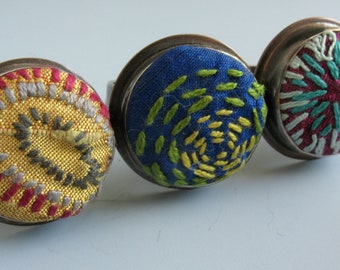 Hand Embroidered Fiber Ring