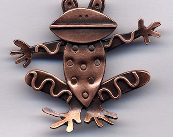 SALE****Frog Brooch in Copper Finish****HALF PRICE