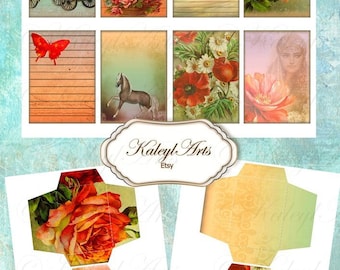 Gypsy,Printable,Junk Journal Kit Digital,Ephemera,Vintage,Shabby Chic,Horses,Collage,Digital Download,DigiKit,Paper,Journal,Scrapbook, Diary