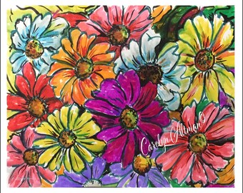 Zinnia Painting Art Print