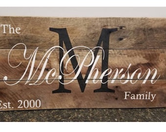 Farmhouse Decor. Established Sign. Last Name Sign. Family Name Sign. Personalized Gift. Last Name Wall Art. Last Name Wood Sign. Wood Sign.