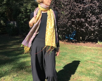 Large Reversible Indian Silk Scarf