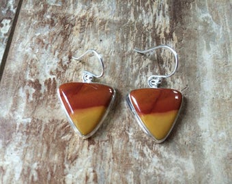 925 Sterling silver Mookaite gemstone earrings