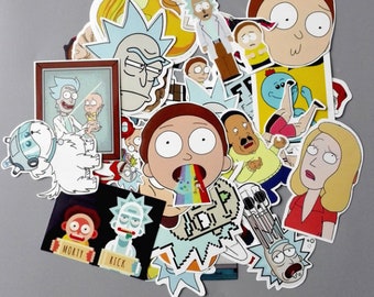Funny Sticker TD ZW 35Pcs/lot Rick and Morty Funny Sticker Decal Car Laptop Bicycle Motorcycle Notebook Funny Sticker Waterproof Stickers