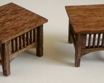 Stickley Style End Tables - 2 per Kit - Quarter Inch Scale