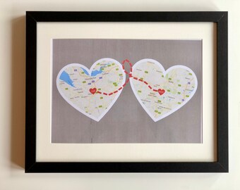 Personalised Heart Maps Print