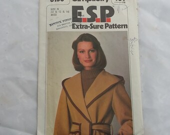 1977 Simplicity Misses Front Wrap Jacket Sewing Pattern