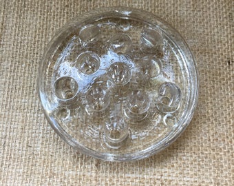 Vintage Glass Flower Frog--Flat Top Glass Flower Frog--11 Hole Flower Frog--3.5 Inch Flower Frog--Floral Arranging Supplies