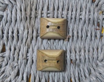 Tree branch button, 2 handmade wood button from Ash