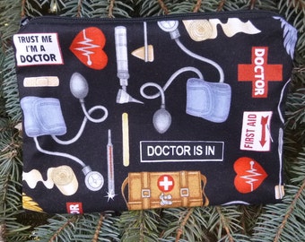 Doctors zippered bag, makeup case, accessory bag, zippered pouch, zippered bag, Doctor's Visit, The Scooter