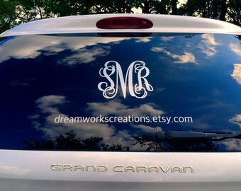 Sticker, Window Decal Sticker, Monogram Sticker, Car Window Sticker, Car Window Decal, Car Decal, Monogram Car Decal, Decal, Vinyl Car Decal