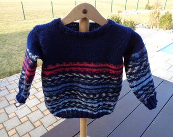 Navy Blue jacquard effect sweater boys 18 months