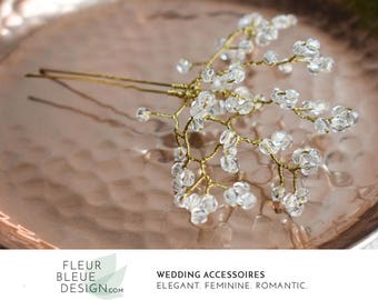 bridal hairpiece | crystal hair pin | gold hair pins | bridal hair pins | wedding hair pins gold | bridal pearl hairpiece