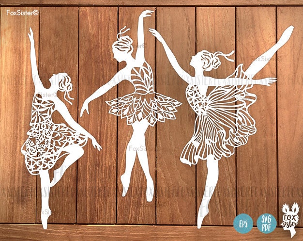 Ballerina SVG Bundle 3 Papercut  Templates Set 1 Ballet