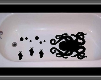 Non-skid decal for bathtub, shower Octopus