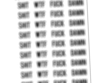 Curse Words Sheet Planner Stickers, Functional Stickers, Inappropriate Stickers, Curse Stickers, Swear Word Stickers