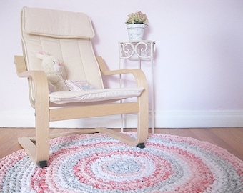 Kids Room Decor | Shabby Chic Rag Rug Girls Rug | Girl Nursery Decor | Kids Rugs | Girls Room Decor