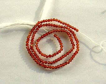 SPESSARTITE GARNET faceted round beads AAA+ 2mm 12.5" strand