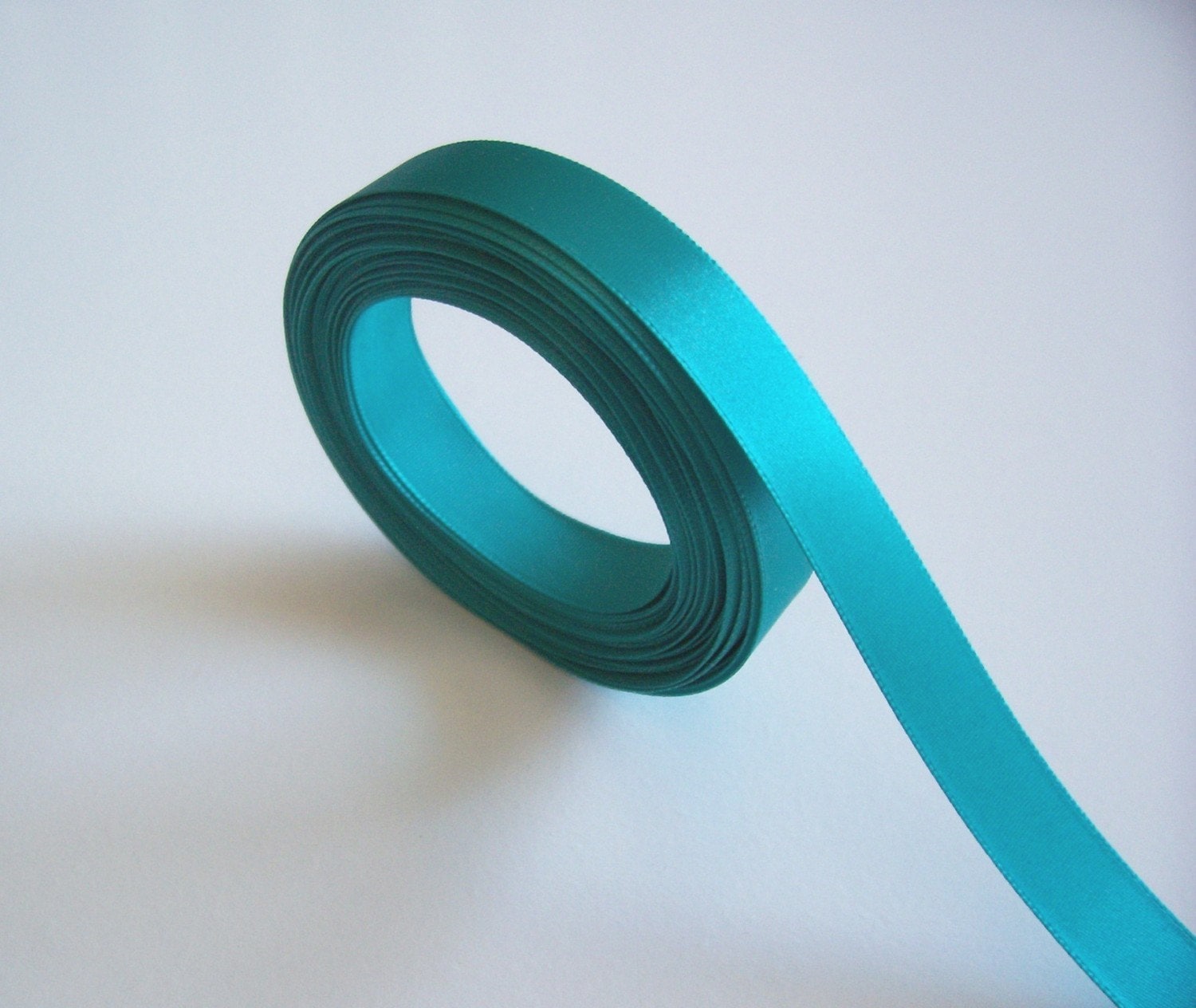 Teal Ribbon Single-faced teal satin ribbon 5/8 inch x 10