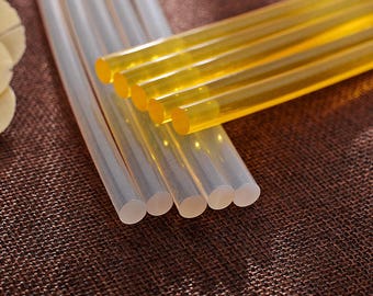 Translucent Hot Melt Glue Sticks Heating Gun Clear Adhesive Craft Repair White / Yellow 270x7 mm