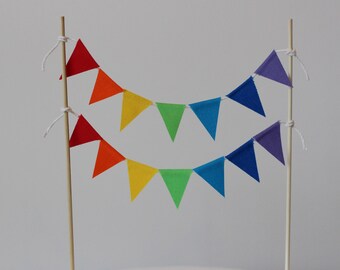 Rainbow Cake topper bunting, birthday cake topper, cake bunting, Birthday, Smash cake, baby shower