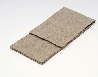 MINI Needle Case. size: 4" x 9,2". Needles, Crochets and Hooks Case. Dark Linen