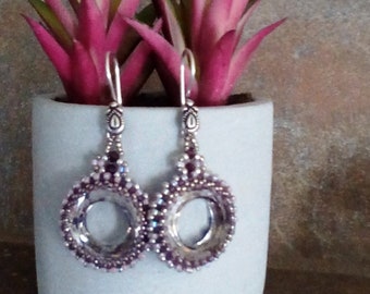 Lavender Cosmic Ring Earrings