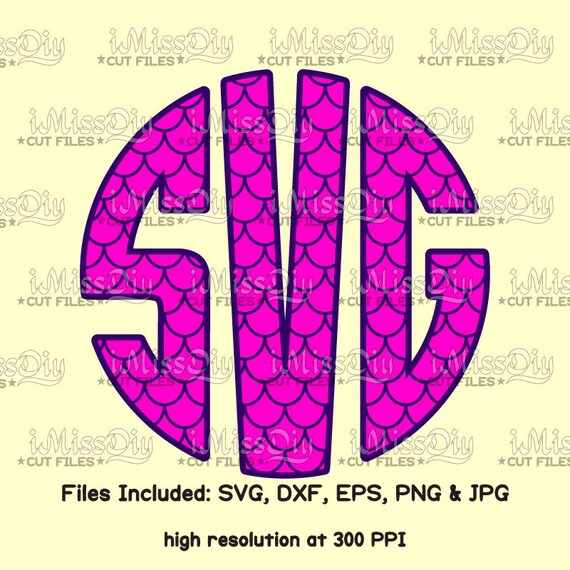 Download Mermaid svg tail circle monogram font svg Shadow LAYERED FONT