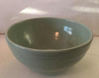 Large Vintage Stoneware Mixing Bowl ~ Green