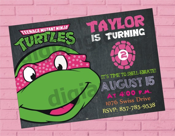 Ninja Turtle Birthday Invitations 6