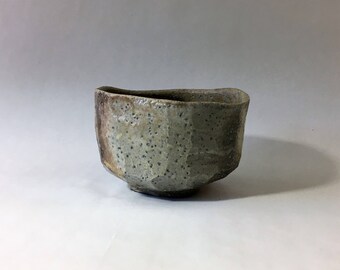 Wood fired matcha chawan, carved Japanese teabowl, woodfired with natural ash glazes. Pottery, ceramic, tea ceremony.