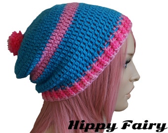 bobble hat,womans pom pom hat, pom pom beanie, crochet pom pom hat, Womans slouch beanie,- sale