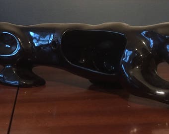 Vintage Panther Sculpture Or Candle Holder