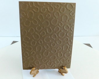 Horseshoe Cards Set 5 embossed Horseshoe Cards, Embossed Greeting card Set, Blank Cards, Embossed Horse lover card Set, Embossed Cards