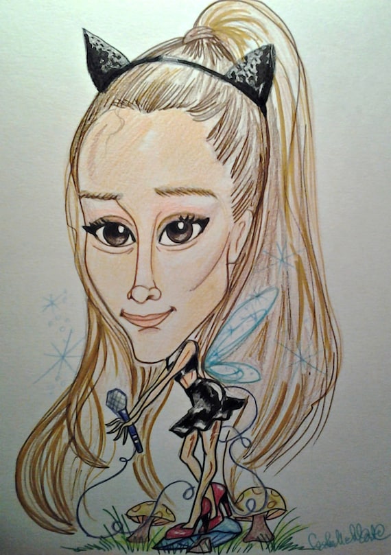 Download Ariana Grande Rock Caricature Pop Music Art Rock Portrait