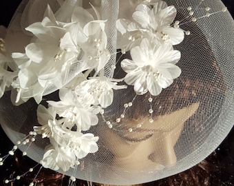 White French Birdcage Veil