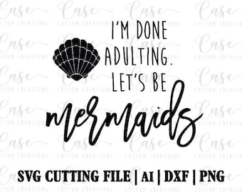 Download Mermaid Vibes SVG Cutting File AI Dxf and PNG Instant