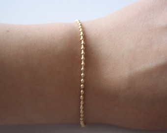 Simple Beaded Gold Filled Bracelet, Gold Jewelry, Beaded, Gold Filled Beads and Lobster Clasp