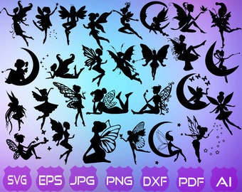 30 Fairy SVG | Fairy Silhouette | Fairy Clipart | Fairy Cut File | Fairy Vectorial | Fairies SVG | Fairy | Fairy Dxf | Instant Download |