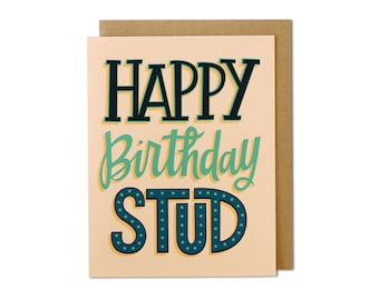 Happy birthday stud | Etsy