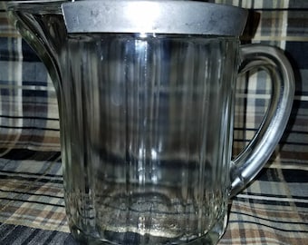 Fantastic Vintage Glass Syrup Pitcher McK. G. CO. U.S. 1951 True Mid Century Diner