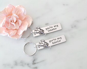 Friends Inspired 'You're My Lobster' Quote Keychain Set | Gift for Girlfriend, Boyfriend, or Best Friend | Personalization Available