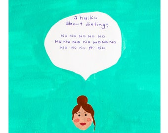 Dieting Haiku Watercolor - 11"x14"