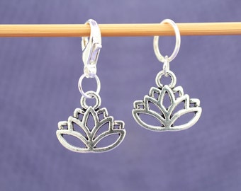 Lotus Flower Knitting or Crochet Stitch Marker, Knitting Stitch Marker, Crochet Stitch Marker, Gift for Knitters, Crochet Tools, Buddhist