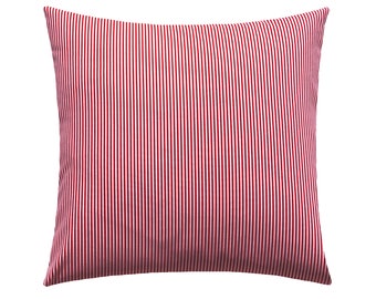 Red Stripe Pillow Cover, Red Pillows, Red Cushion Covers, Red Decorative Pillow, Pin Stripe Pillow, Red and White Throw Pillow, Red Stripe