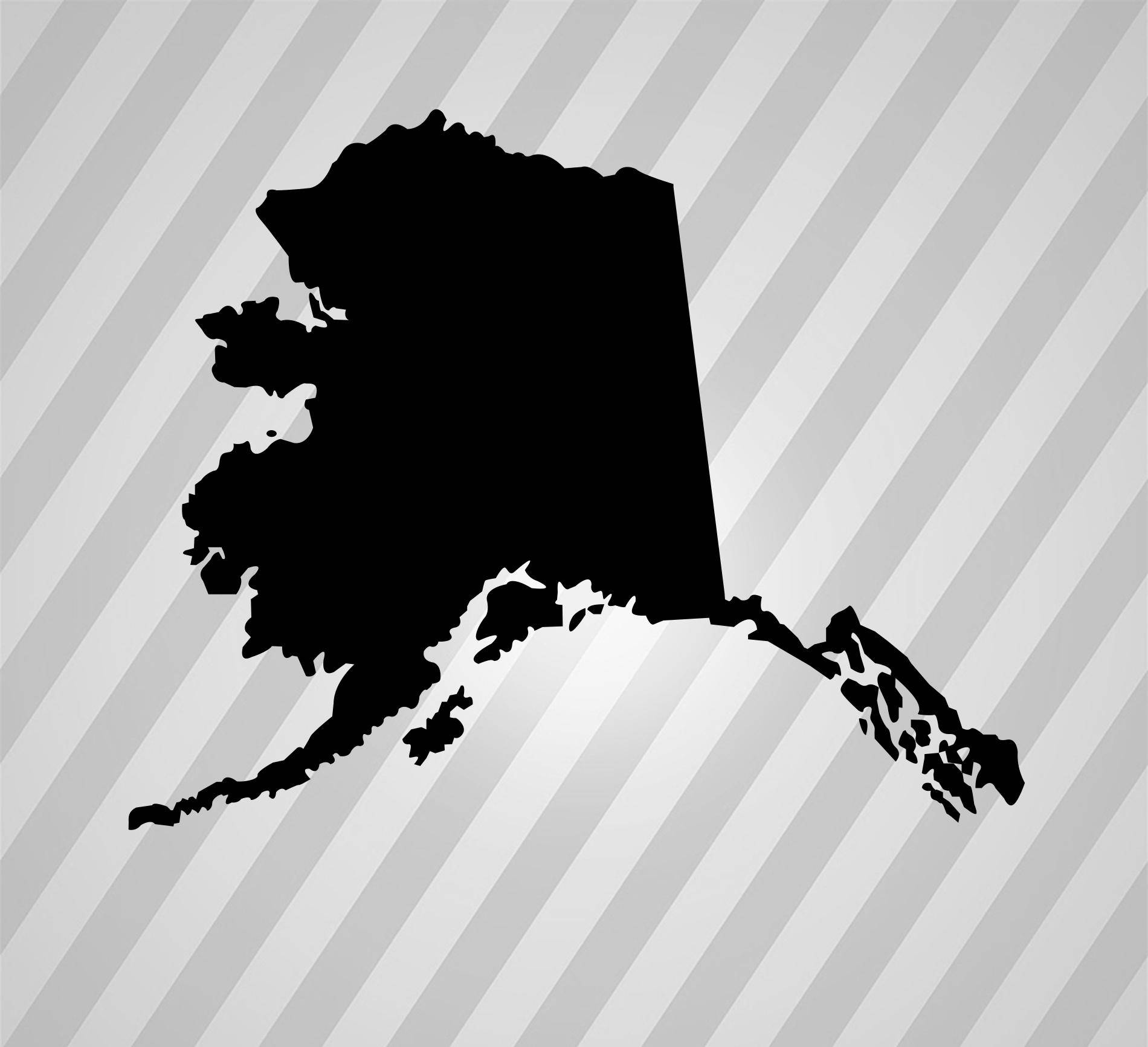 Alaska Map Silhouette Maps - Svg Dxf Eps Silhouette Rld RDWorks Pdf Png ...