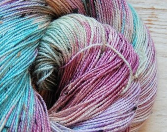 Bits and Bobs Tweed yarn - Dinner mint (superwash sock weight) 438 yards 100 grams