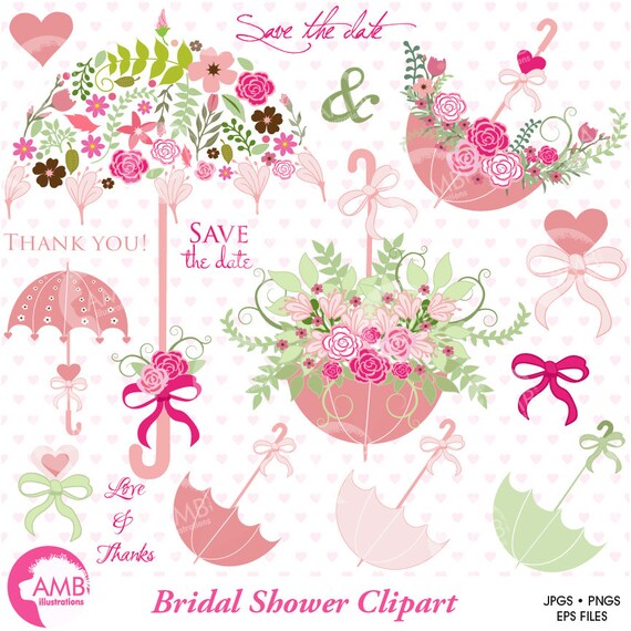 Wedding Clipart Bridal Shower Save The Date Floral Umbrella Commercial Use AMB 871 Wedding Clipart Bridal Shower Save The Date Floral Umbrella Commercial Use AMB 871